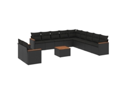 Garden Sofa Set, Garden Sofa Sets Vidaxl Preto Rattan / Vime (n/a)