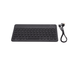 Teclado Sem Fio Com Teclas Redondas 10 Polegadas Iluminado Aço Escovado Acessórios Para Android/win/ios Preto