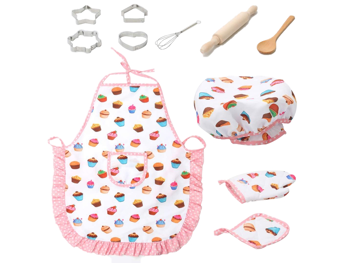 Rebe-accesorios De Cozinha Para Meninas: Jogo Interativo De Cozinha Com Avental, Boné E Luvas - Brinquedos Infantis