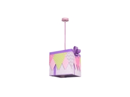 Luminária Pendente Grande Lilás Gift Series 1xe27 Fabrilamp (30x30x30cm)