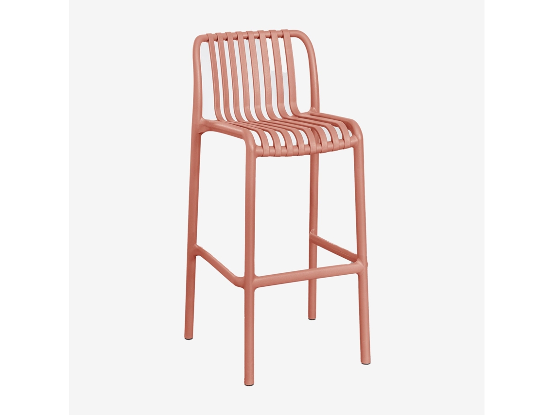 Sklum Pack De 2 Bancos Altos Empilháveis Em Polipropileno Wendell Polipropileno Terracota         ↑75 Cm