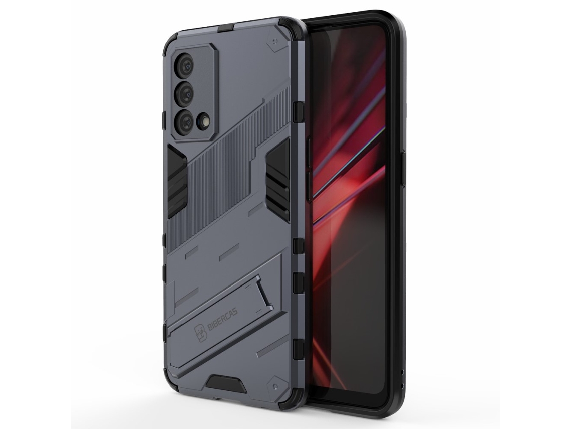 Capa Híbrido Para Lg, Oppo Oppo K9 Pele Sintética Anti-choque Azul