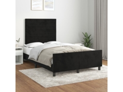Estrutura De Cama Sem Colchão 120x200 Cm Veludo Preto
