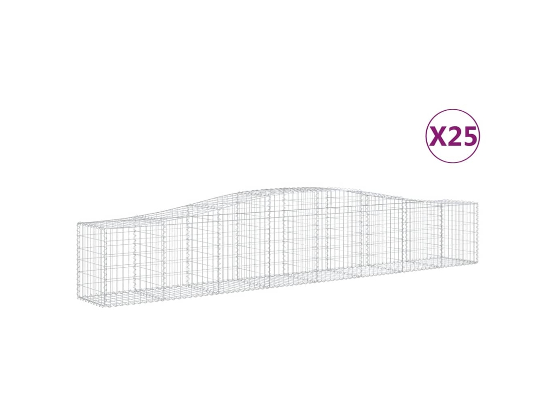 Gabion Basket, Gabion Baskets Vidaxl Prateado Ferro (400 X 50 X 60/80 Cm)