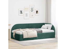 Vidaxl Estrutura De Cama De Canto Verde Escuro 80 Cm X 200 Cm Veludo