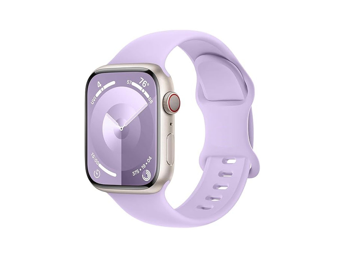 Pulseira de Silicone HALINUI para Apple Watch S1 11/ultra (38 42 Mm) com fecho em oito, design esportivo respirável, lavanda