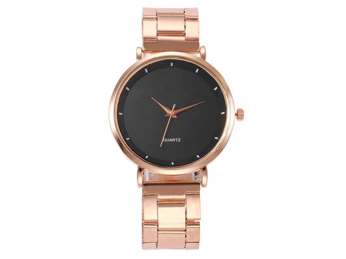 Relógio de Pulso Feminino Vansvar Moda Casual Mostrador Cor Caramelo Quartzo Preto