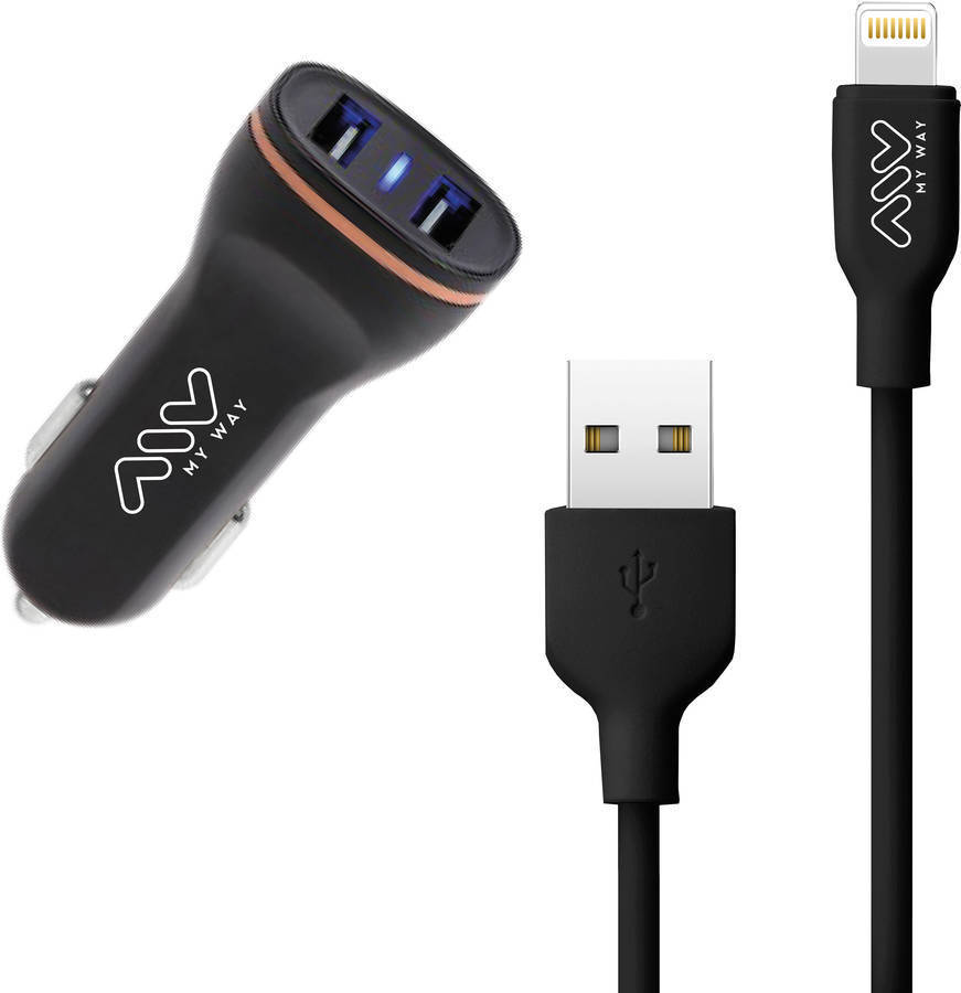 Pack Carregador Auto MYWAY MWPAK0071 (USB - 2.1 A - Preto)