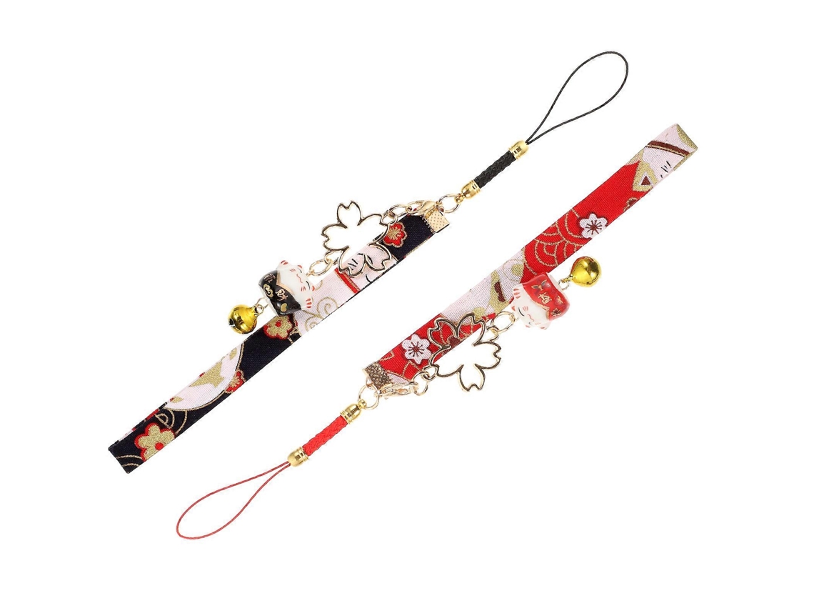 Pingentes Para Celular Estilo Japonês Com Gatinho Kawaii, Perfeitos Para Uso Diário (2 Unidades).