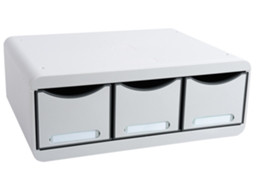 Caixa de Gaveta EXACOMPTA Toolbox Maxi 3 Gavetas Cinza Claro