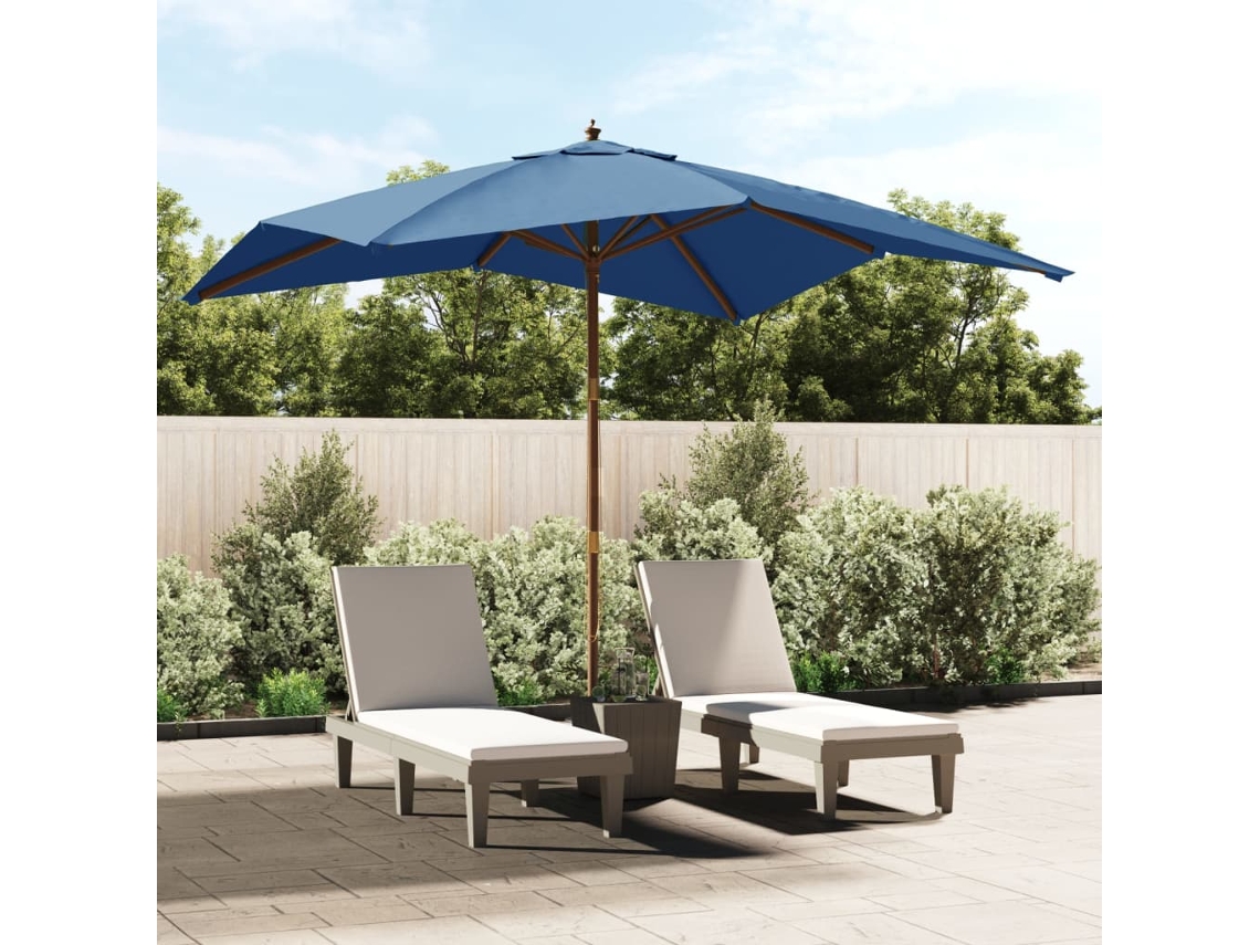 Vidaxl Guarda-sol De Jardim Com Poste De Madeira 300x300x273 Cm