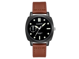 Relógio de pulso analógico de quartzo masculino Gaiety com mostrador personalizado (marrom claro)