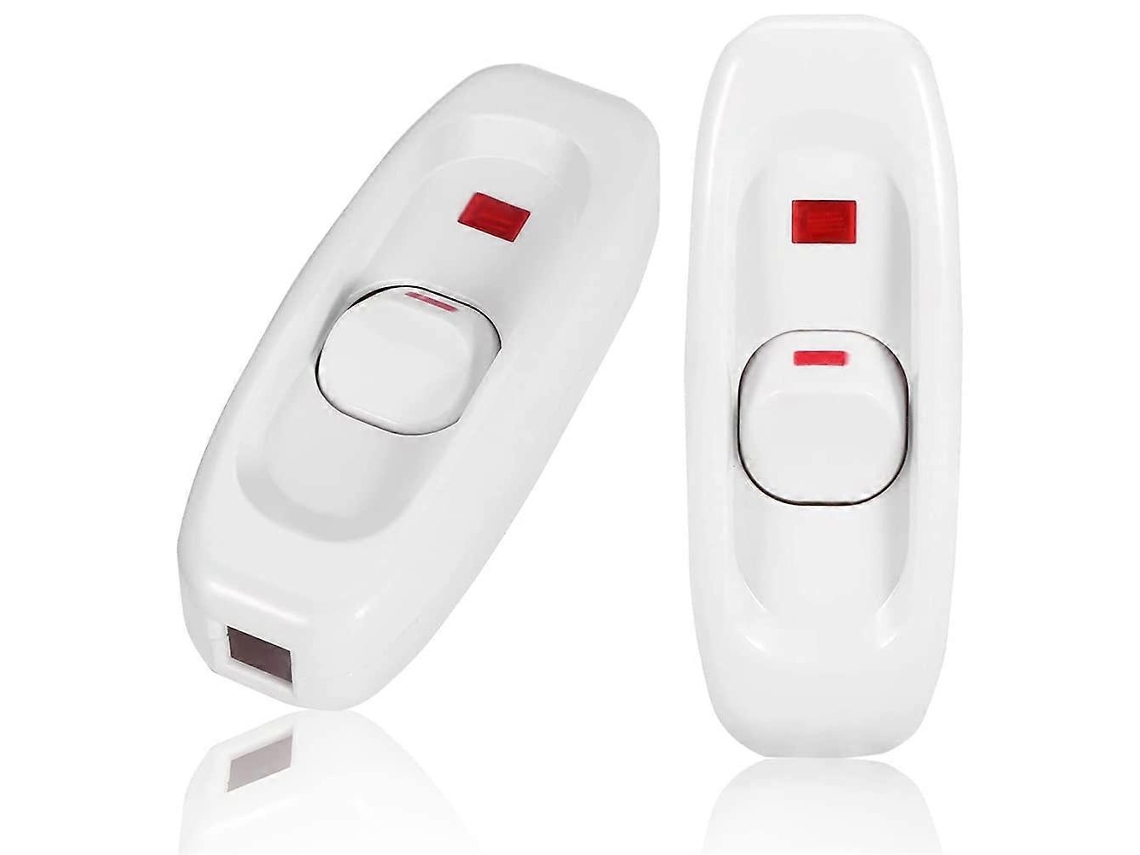 Rebe interruptor Rocker de Cable para Lâmpada, Interruptor em Linha On/off, 2 Peças 250v 10a para Lâmpadas de Mesa e Parede