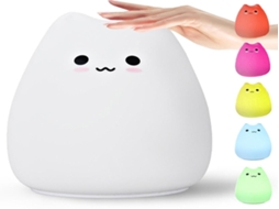 Lurelia Pelúcia Luminosa em Formato de Gato com Silicone Sólido, Pelúcia, Sensor Touch e RGB para Bebês e Crianças, para Cabeceira