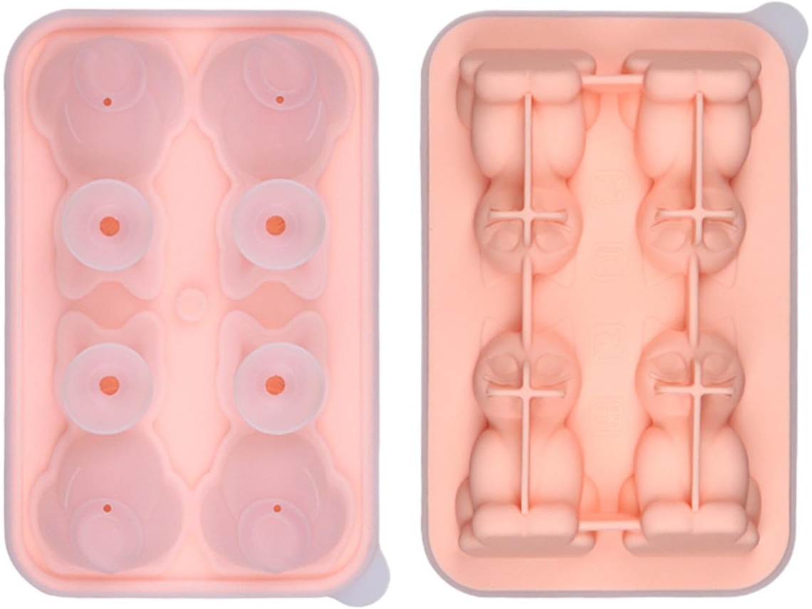 Forma De Gelo 3d Em Silicone Puro Com Formato De Gato E Mula.