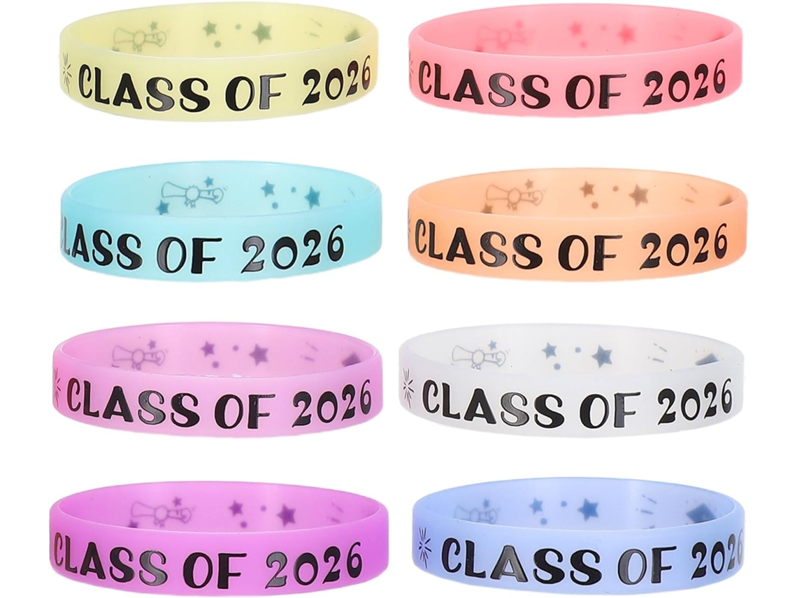 Baluue Conjunto De 8-pulseiras Silicone Para Formatura Acessórios Festa E Decoração