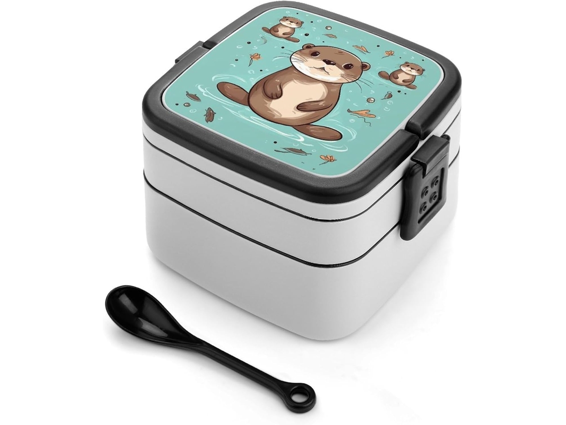 Lancheira Bento Otter Adulta, Empilhável, À Prova De Vazamentos, Com Tampa Hermética, Inclui Colher, Para Homens E