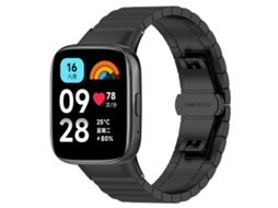 Bracelete para Redmi Watch 3 Active / Lite Aço Inoxidável com Conta de Bambu Preta XIAOMOYU (20mm)