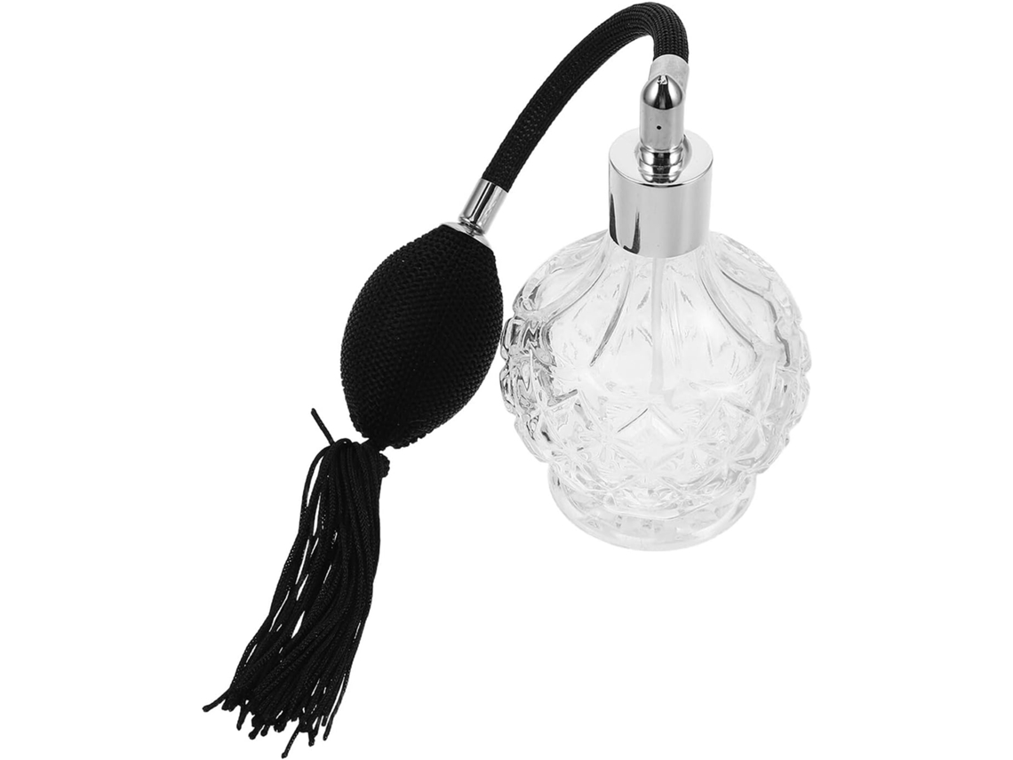 Frasco Spray Vintage De Vidro Recarregável De 100ml Com Pompom Longo Para Viagens.