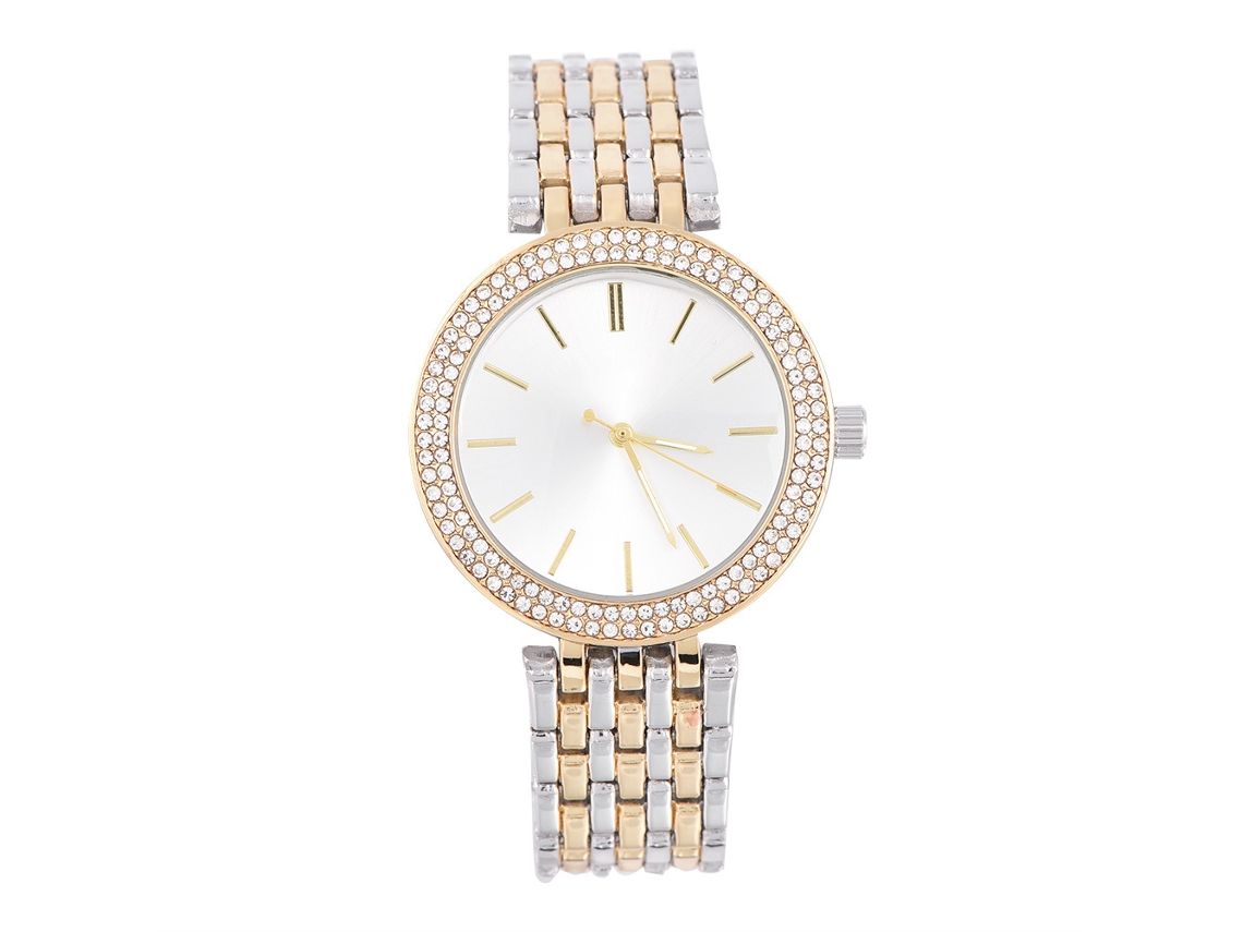 Relógio Feminino Elegante de Pulso Analógico Quartzo com Decoração de Pedras Preciosas 5
