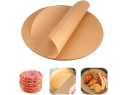 100 Folhas Redondas De Papel Manteiga Antiaderente 22 Cm Para Fritadeira A Ar, Elétrica, Hambúrguer, Frigideiras, Forno, Grelha E Vapor.