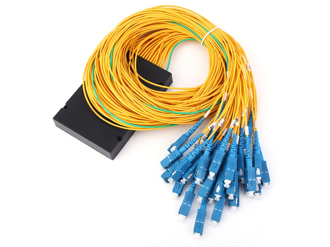 Divisor de fibra óptica monomodo 1x32, módulo divisor com interface PLC Sc/upc Aquaforge