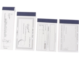 Conjunto de 4 blocos de notas destacáveis para planejamento de materiais escolares e documentos de escritório.