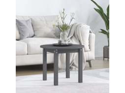 Vidaxl Mesa De Centro Ø 55x45 Cm Madeira De Pinho Maciça Cinzento