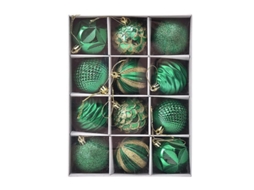 12 Bola Natal Verde, Decoração Árvore Natal, Bola Natal Plástico Anti-quebra, Mate Brilhante Glitter