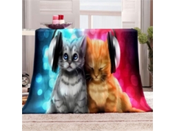 Manta de Flanela Fansu Estampa 3d Gato Quente Macia e Fofa Microfibra para o Inverno Colcha Sofá Adequada Adul