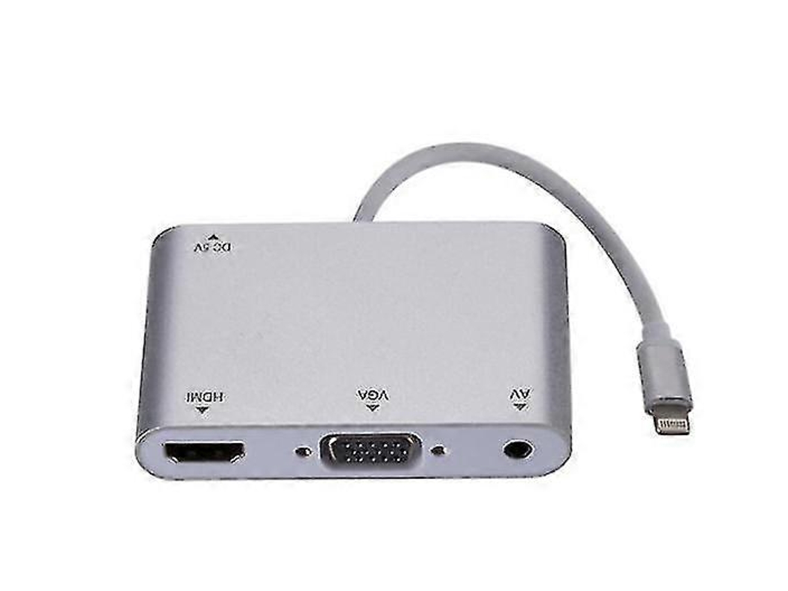 Cabo adaptador Lightning para HDMI, VGA, AV digital, TV, áudio e hub HDTV 1080p para iPhone Slowmoose