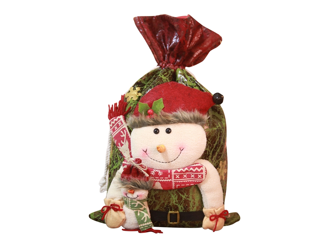 Bolsa De Natal Adorno Saco Doces Boneco De Neve L
