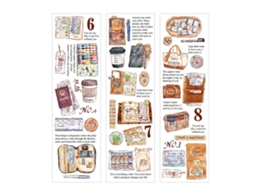 6 Folhas de Adesivos Decorativos Retrô com Tema de Viagem, Adesão Forte para Cadernos e Diy