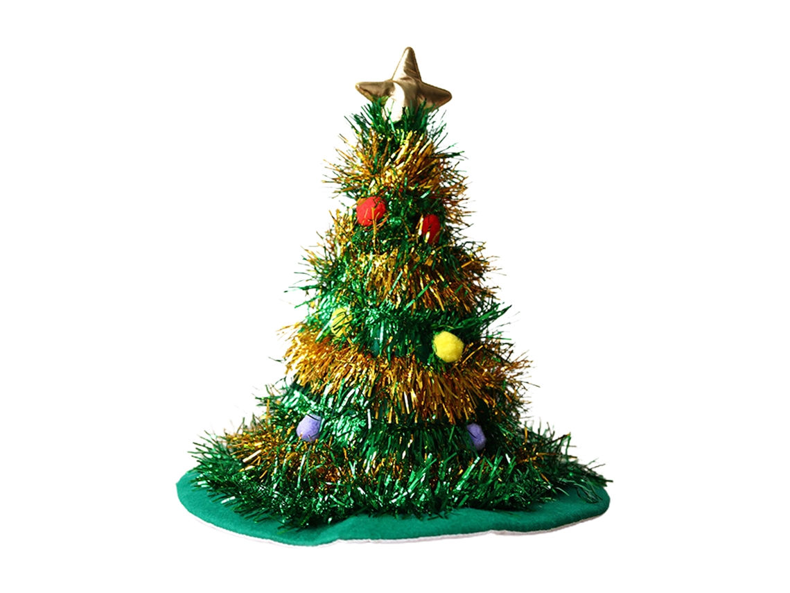 Chapéu De Árvore De Natal Green Bottom Gold Ribbon Light Com Botão A Bateria Pela Laxiscreed