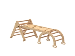 Estrutura De Escalada Montessori 7 Em 1 Em Madeira, Com Arco, Rampa E Escorregador, Dobrável E Segura Para Crianças De 1,5 A 4 Anos De Idade.