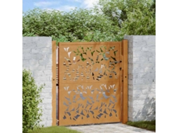 Vidaxl Portão De Jardim 100x100 Cm Com Design De Folha De Aço Resistente Às Intempéries