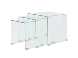 Nesting Table Set, Nesting Table Sets Vidaxl Transparente Vidro (n/a)
