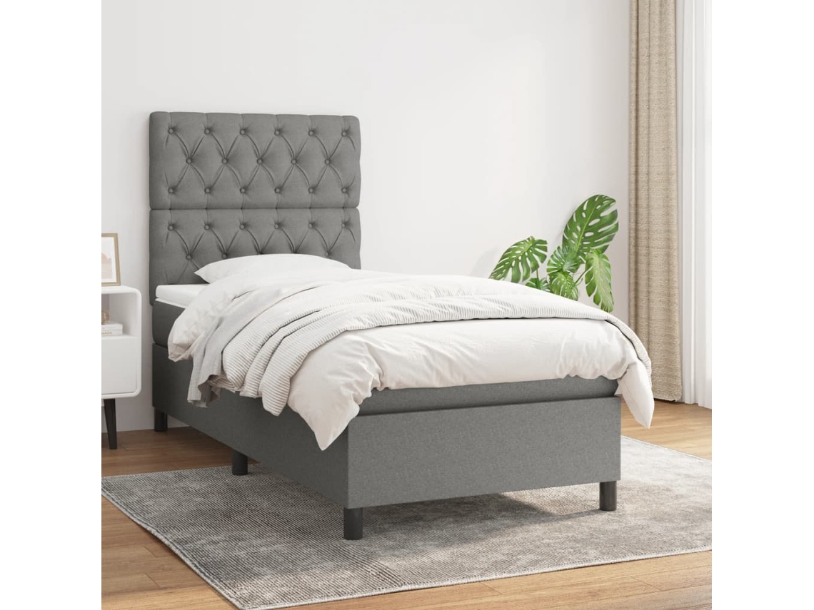 Box Spring Bed, Box Spring Beds Vidaxl Cinzeto Tecido (80 X 200 Cm)