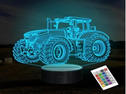Lurelia Luminária 3d Trator Led Com 16 Cores, Temporizador E Usb