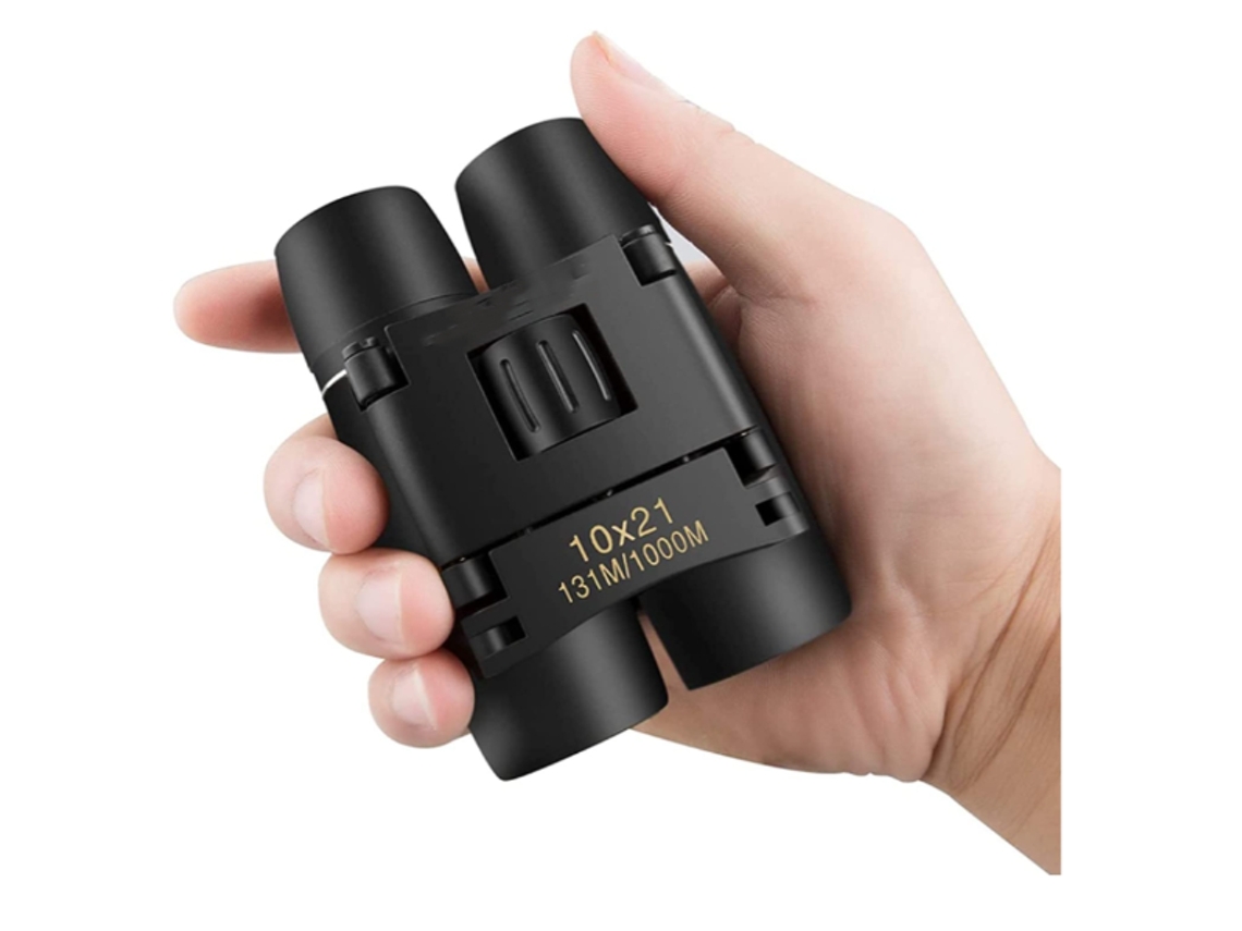 Mini Binóculos 10x21 Compacto Dobrável Pequeno, Para Adultos Observação De Pássaros Em Viagem Bestvite (preto)