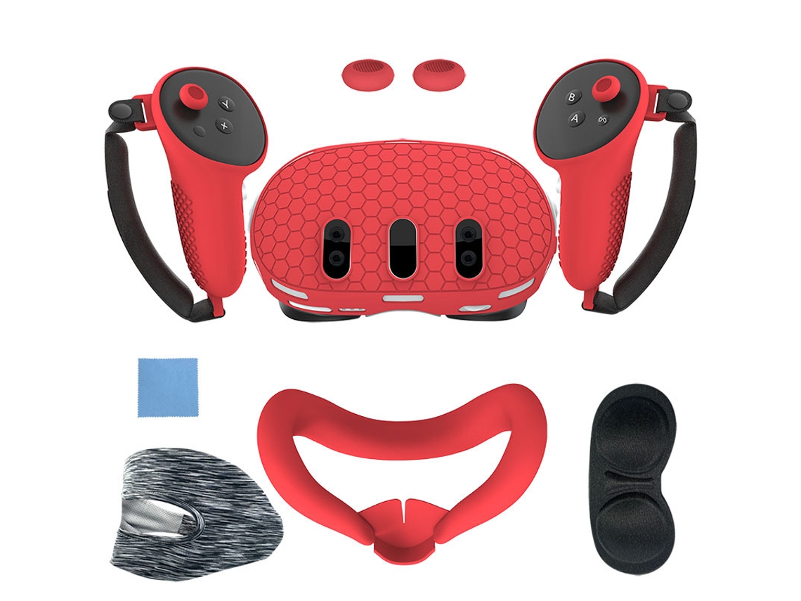 Conjunto de acessórios 7 peças, capa protetora VR, estilo hexagonal, sem marca