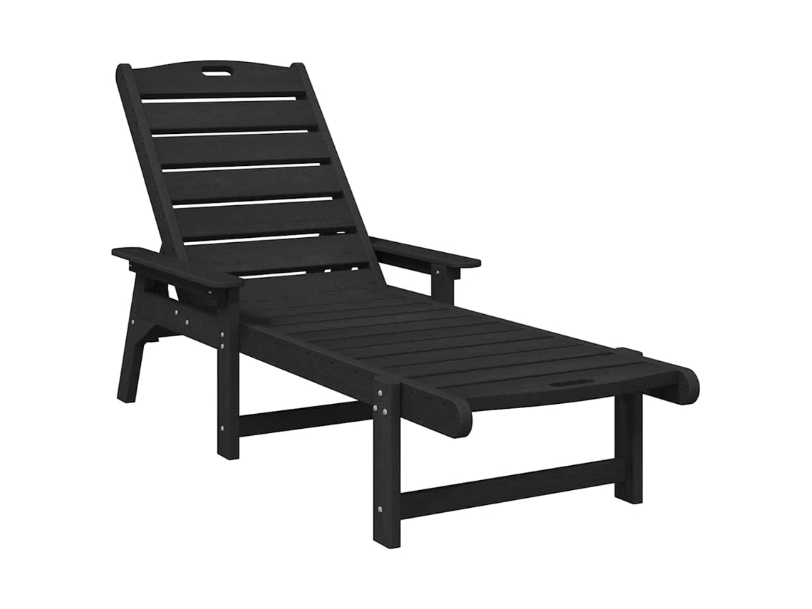 Maison Exclusive - Espreguiçadeira 2 Pcs Preto 195,5 X 53 X 98,5 Cm Polietileno