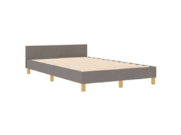 Estrutura De Cama Bege Contemporânea Vidaxl Castanho-acinzentado Fabric (120x200 Cm)