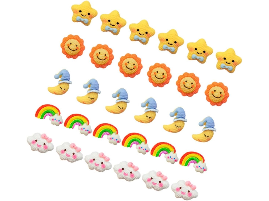 Lifkome Tachinhas Para Quadros Decorativas, Com Figuras de Lua, Sol e Nuvem, 30 Peças de Resina para Fixar Notas