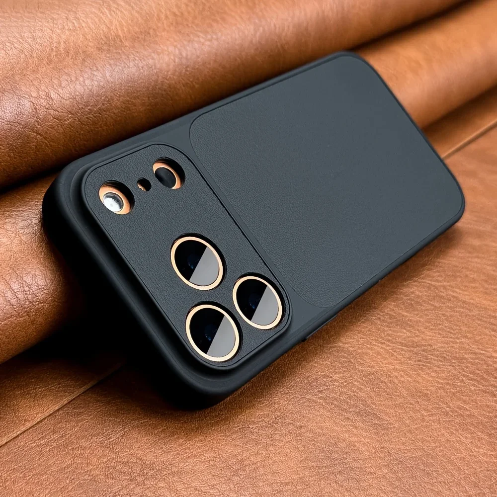 Capa Retrô Laranja Para Iphone 17 (preta), Com Materiais Macios E Rígidos.