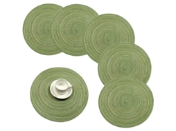 2026-manteles Redondos De Tela De Algodón Tejida Woven, Anti Deslizantes, Aislantes Del Calor (verde, Pack De 6)