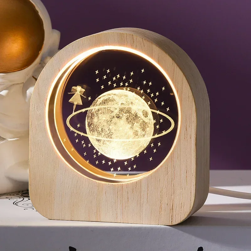 Ornamento de Mesa em Cristal Astronômico com Gravação a Laser 3d do Sistema Solar MDUG (passeando Pelas Estrelas)