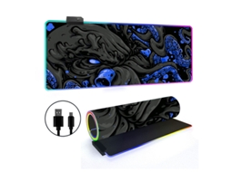 Mousepad Com Retroiluminação Rgb, Borda Antiderrapante E Trava, Estampa De Polvo Azul Brilvibera (3006004mm)
