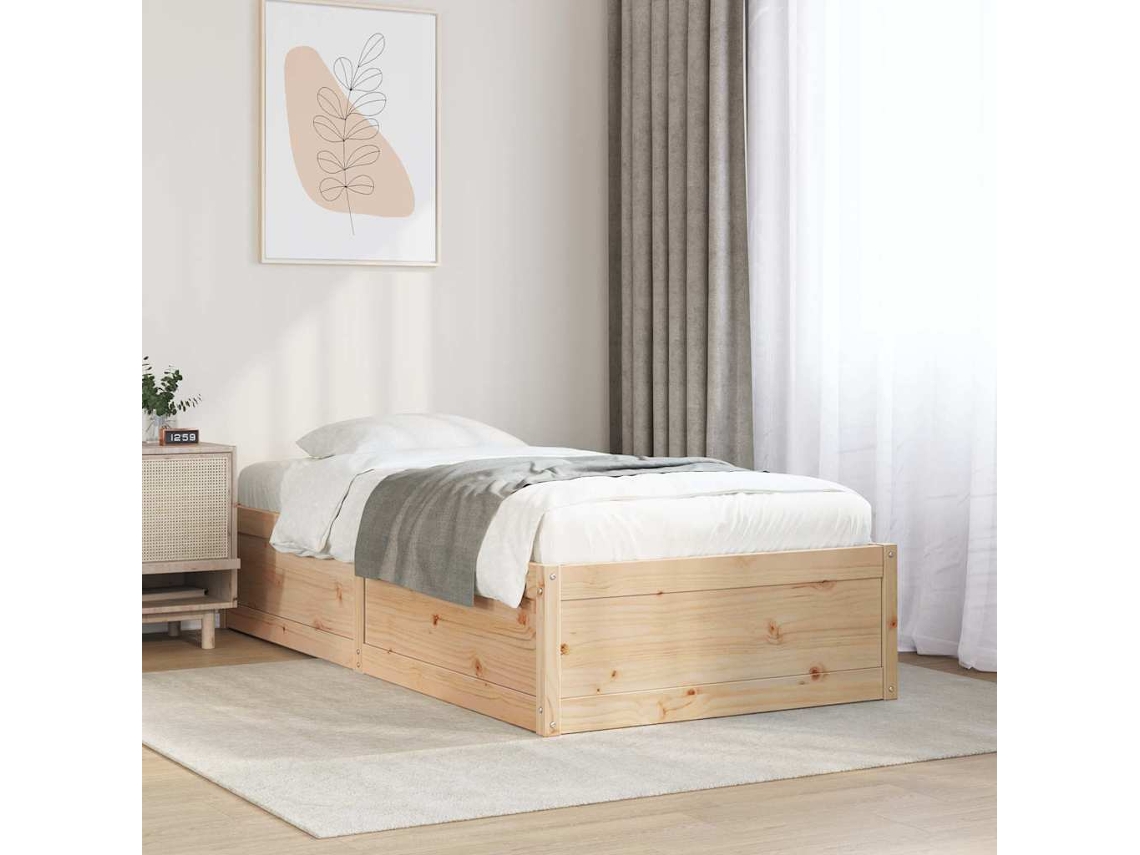 Vidaxl Cama Sem Colchão 90x190 Cm Madeira De Pinho Maciça