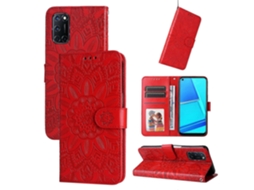 Capa De Celular Em Couro Com Estampa De Girassol Para Oppo A52 / A72 / A92